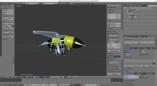 A screnshot of the bee movement animation being edited in Blender